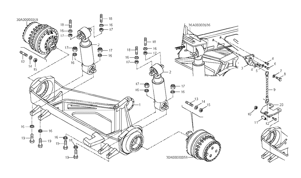 Схема запчастей Case 335B - (38A00000675[001]) - CYLINDERS, FRONT SUSPENSION (87601234) (09) - Implement / Hydraulics / Frame / Brakes