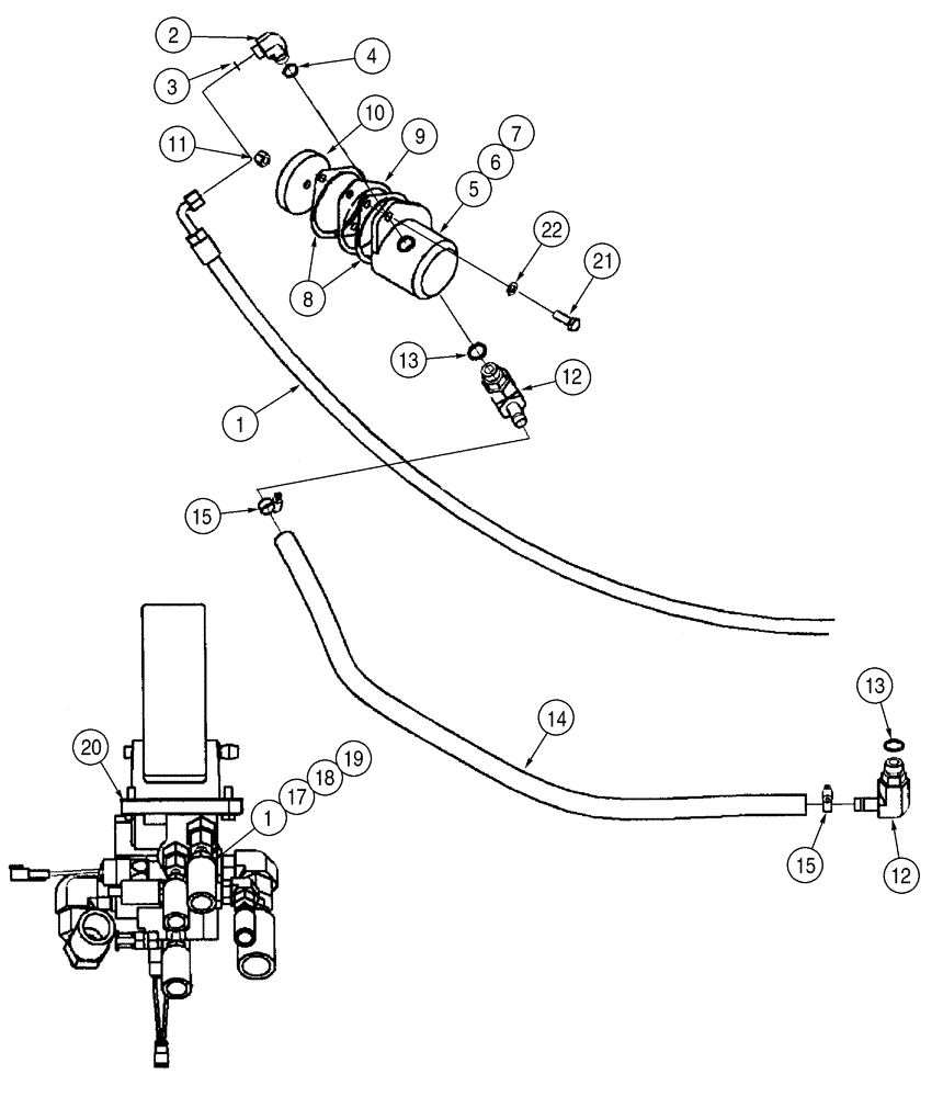 Схема запчастей Case 521D - (07-04) - HYDRAULICS - BRAKE, MAIN (RESERVOIR TO PUMP TO ACCUMULATOR VALVE) (07) - BRAKES