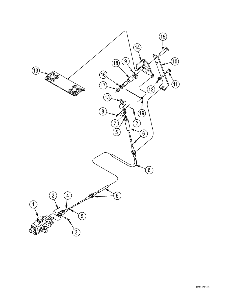 Схема запчастей Case 60XT - (09-17) - LINKAGE - AUXILIARY SYSTEM (09) - CHASSIS