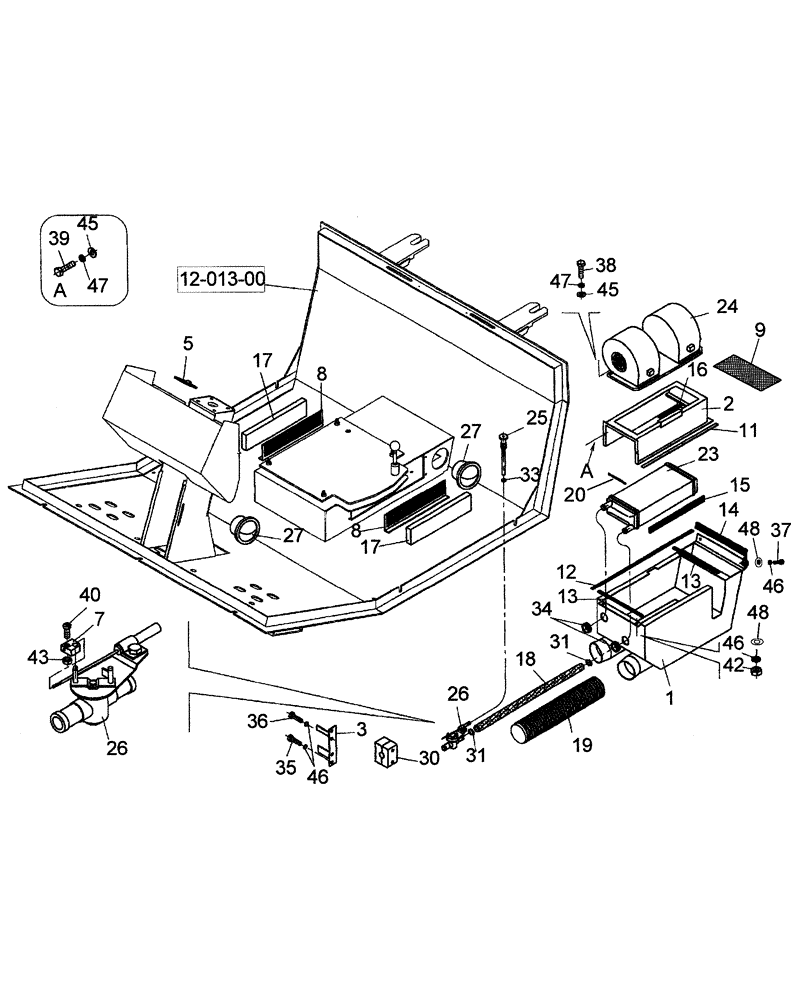 Схема запчастей Case SV216 - (12-022-03[01]) - HEATING - IF USED (09) - CHASSIS/ATTACHMENTS