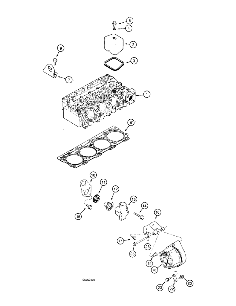 Схема запчастей Case 9010 - (2-26) - CYLINDER HEAD COVER, 4T-390 ENGINE (02) - ENGINE