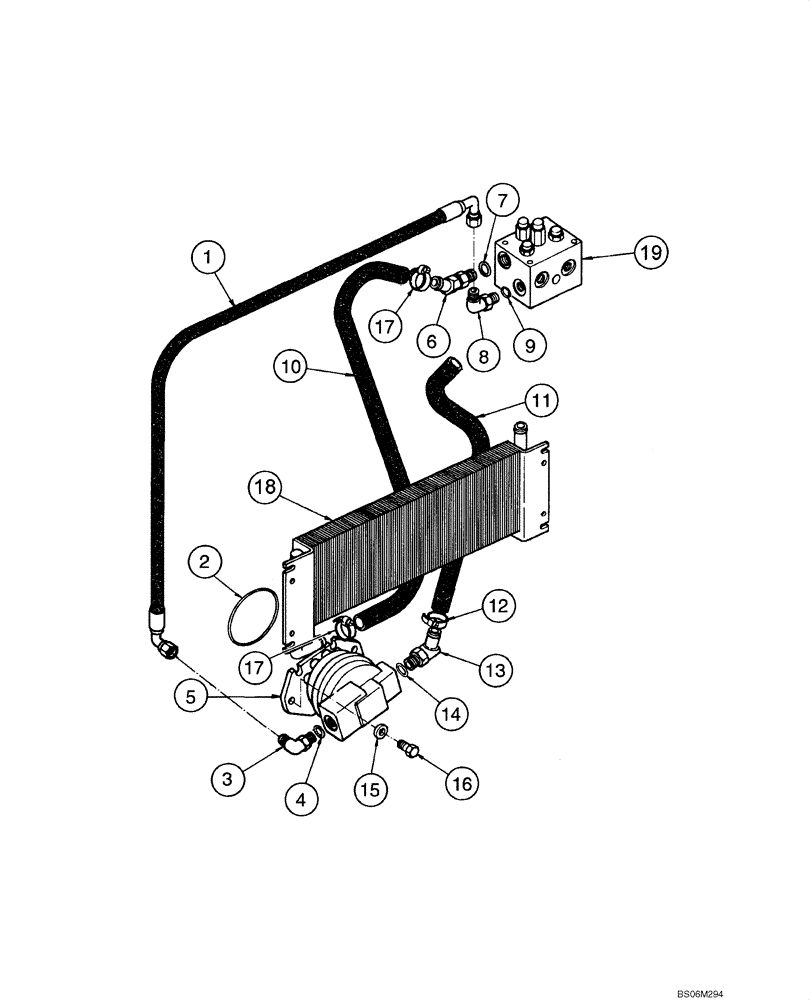 Схема запчастей Case 845 - (08.29A[00]) - ENGINE COOLING - REVERSIBLE FAN HYDRAULIC CIRCUIT (08) - HYDRAULICS