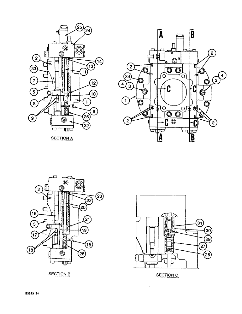 Схема запчастей Case 9060B - (8-168) - HYDRAULIC PUMP, PUMP CONTROLLER, PUMP CONTROLLER ASSEMBLY (08) - HYDRAULICS