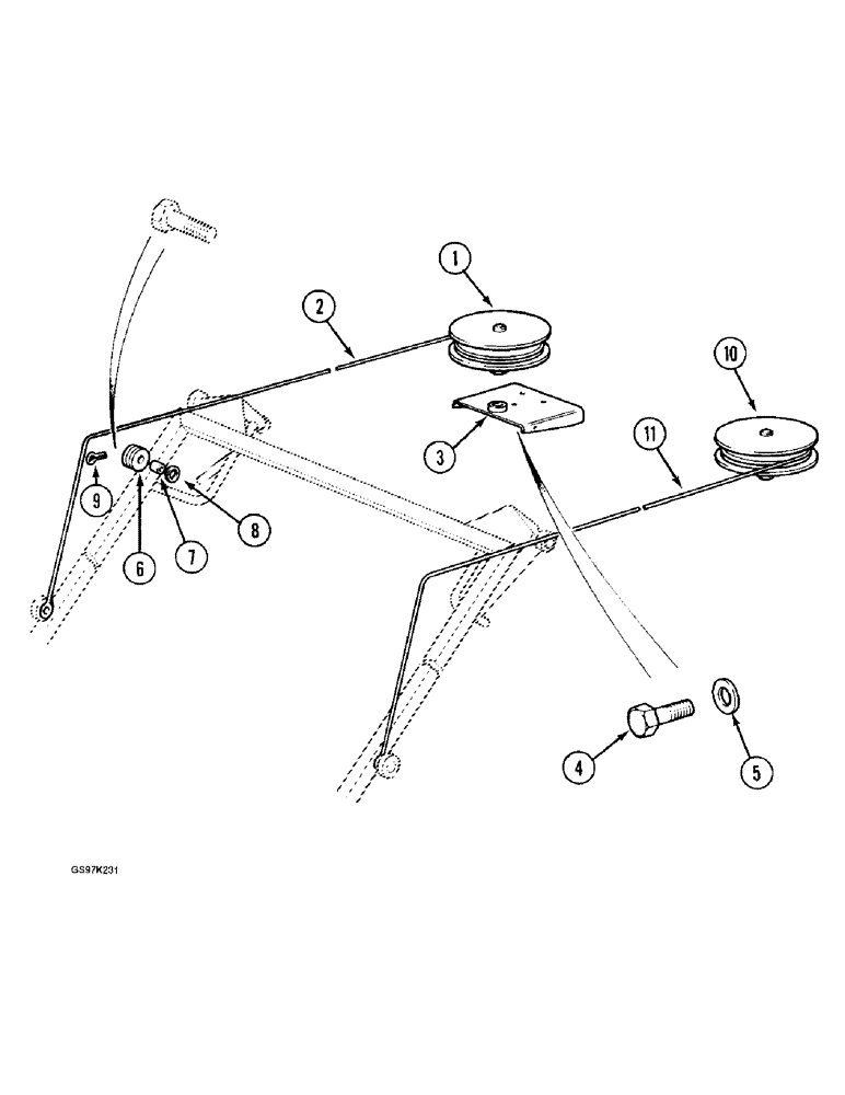 Схема запчастей Case 888 - (9E-16) - WINDSHIELD OPENING PARTS (09) - CHASSIS