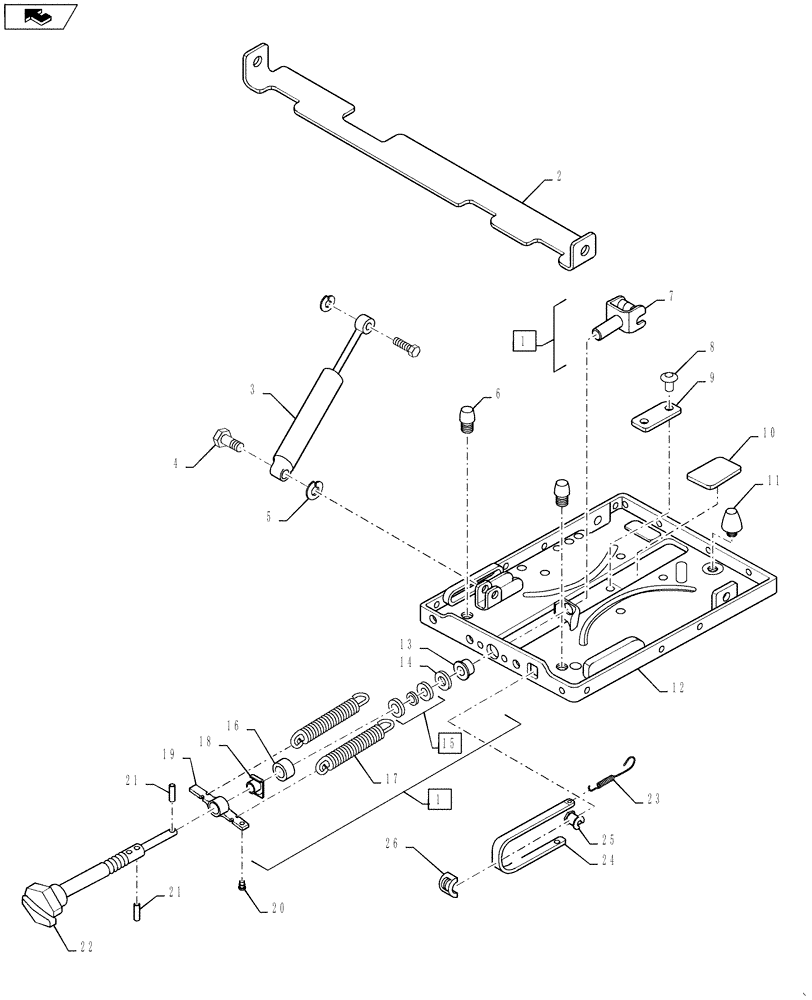 Схема запчастей Case 521F - (90.120.02[07]) - SEAT ASSY MECHANICAL SUSPENSION (90) - PLATFORM, CAB, BODYWORK AND DECALS