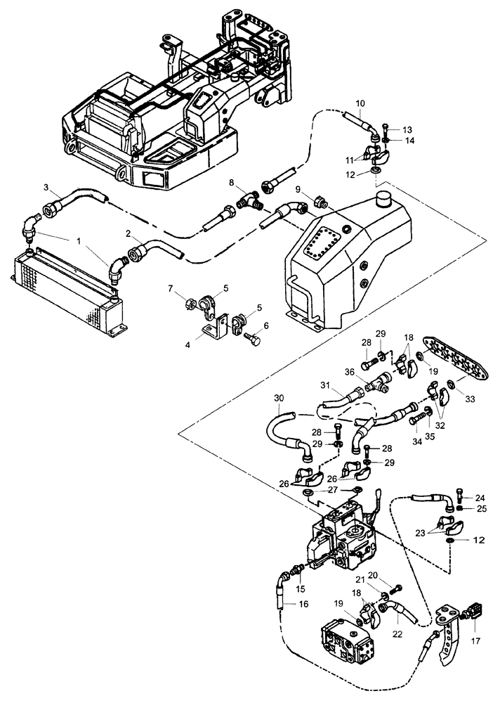 Схема запчастей Case 325 - (5.800/1[03A]) - DUMPING SYSTEM - HYDRAULIC CIRCUIT (10) - Cab/Cowlings