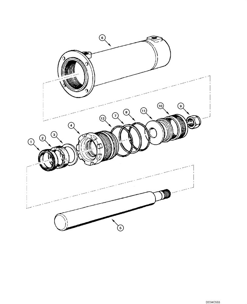 Схема запчастей Case 845 - (08.56[00]) - CYLINDER - SADDLE LOCK (08) - HYDRAULICS