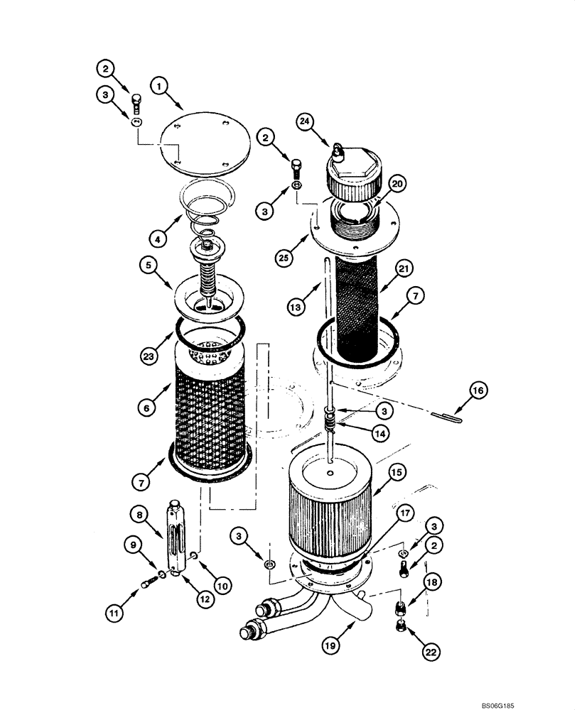 Схема запчастей Case 865 - (08.02[00]) - HYDRAULIC RESERVOIR - FILTER (08) - HYDRAULICS