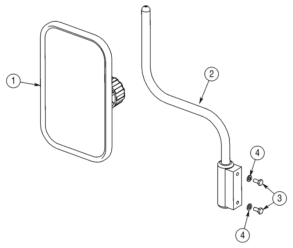 Схема запчастей Case 95XT - (09-74) - REAR VIEW MIRROR & MOUNTING (EUROPE ONLY) (09) - CHASSIS/ATTACHMENTS