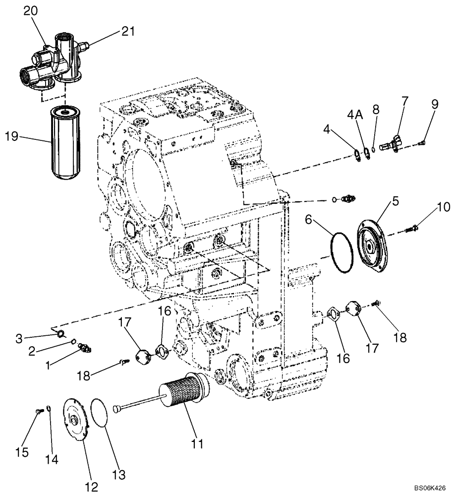 Схема запчастей Case 921E - (06-05) - TRANSMISSION - FILTERS AND SENSORS (06) - POWER TRAIN