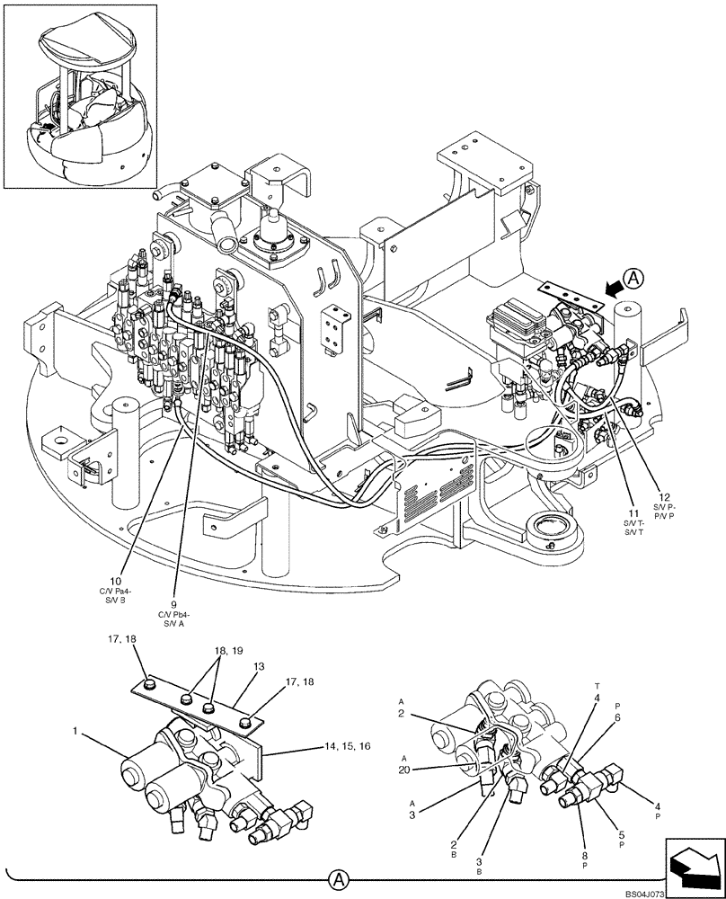 Схема запчастей Case CX36B - (162-17[1]) - CONTROL LINES, VALVE (35) - HYDRAULIC SYSTEMS