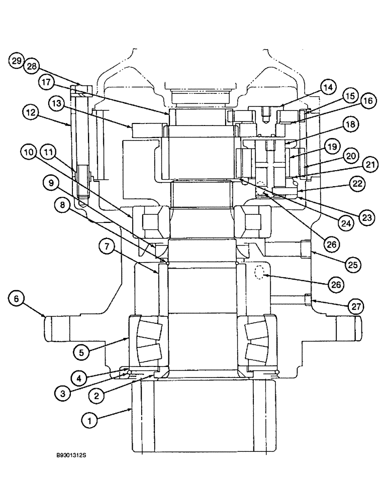 Схема запчастей Case 9010 - (8-56) - 155776A1 SWING REDUCTION GEAR ASSEMBLY (08) - HYDRAULICS