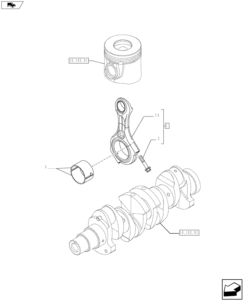 Схема запчастей Case F5HFL413B A001 - (10.105.02) - CONNECTING ROD (504379086) (10) - ENGINE