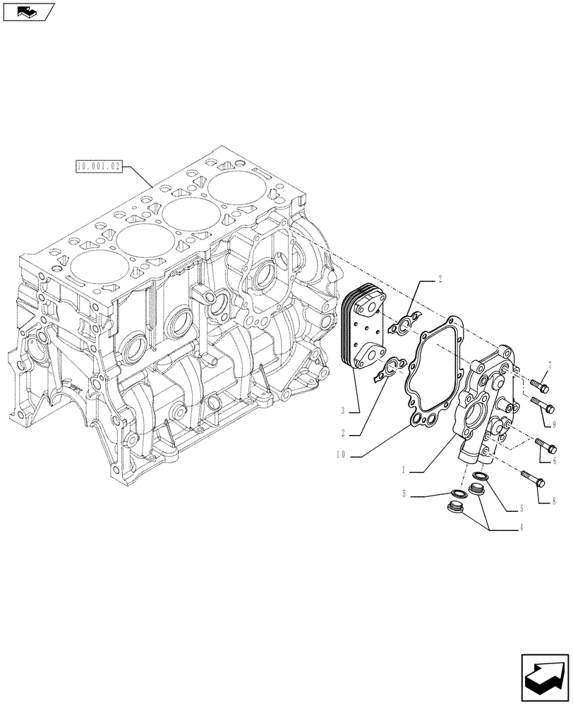 Схема запчастей Case 570NXT - (10.408.01) - HEAT EXCHANGER (5801508975) (10) - ENGINE