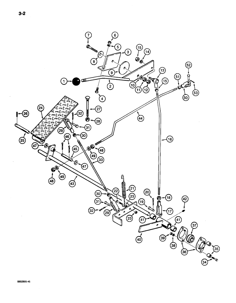 Схема запчастей Case 650 - (3-02) - THROTTLE CONTROL LINKAGE (03) - FUEL SYSTEM