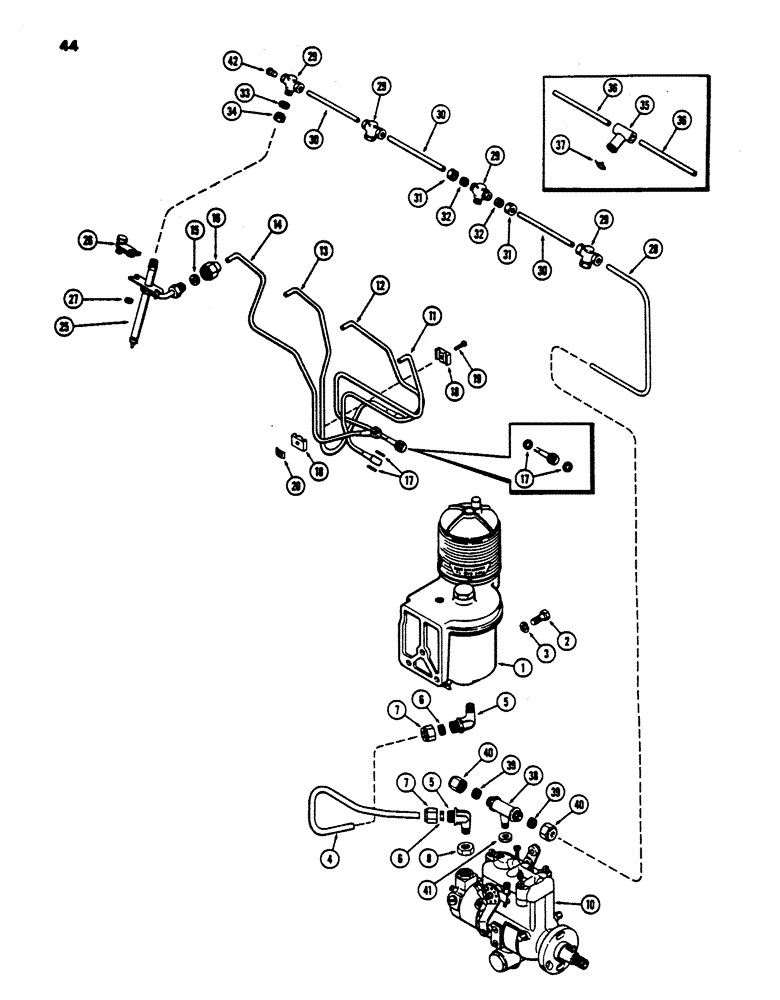 Схема запчастей Case 450 - (044) - FUEL INJECTION SYSTEM, (188) DIESEL ENGINE (02) - FUEL SYSTEM