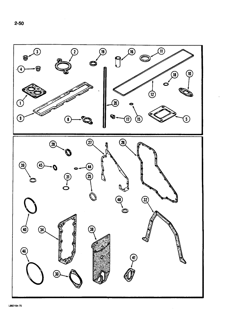 Схема запчастей Case W36 - (2-50) - ENGINE GASKET KITS, 6TA-830 ENGINE, VALVE GRIND (02) - ENGINE