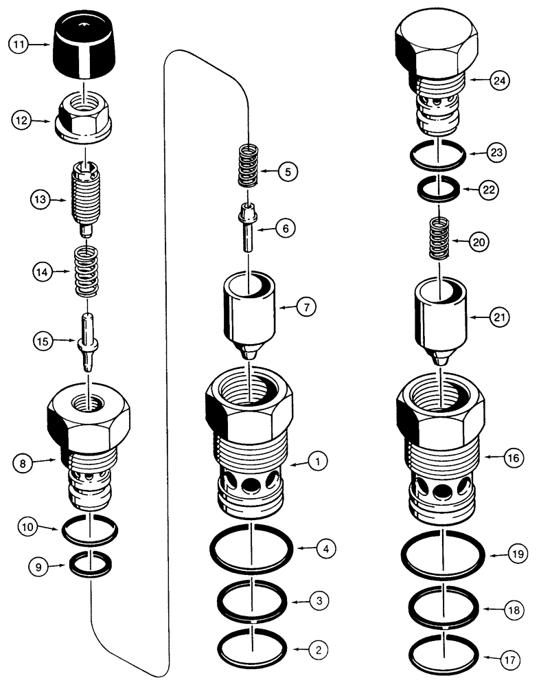 Схема запчастей Case 850E - (8-100) - CIRCUIT RELIEF AND ANTICAVITATION VALVES (08) - HYDRAULICS