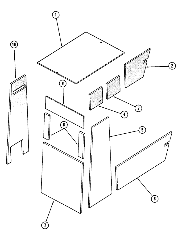 Схема запчастей Case 880B - (084) - CAB AND ATTACHING PARTS, (INSULATION), (USED ON UNITS W/PIN 6201601 THRU 6201876) (05) - UPPERSTRUCTURE CHASSIS