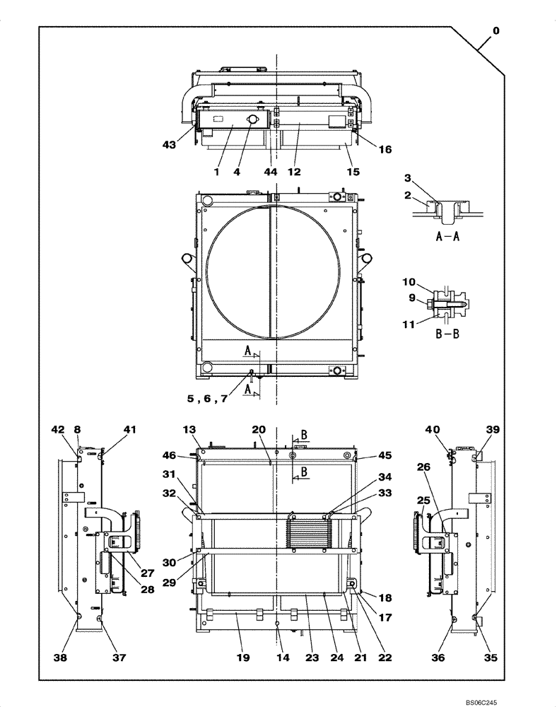 Схема запчастей Case CX350B - (02-05) - RADIATOR (02) - ENGINE