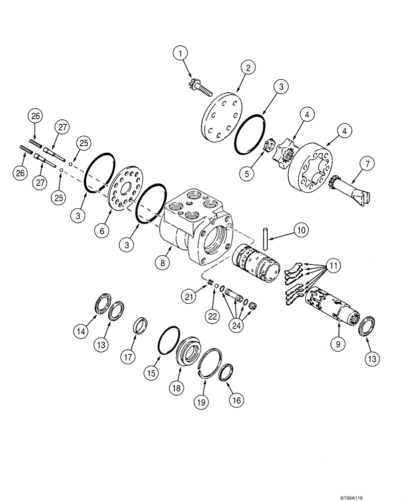 Схема запчастей Case 588G - (05-03) - PUMP ASSY - STEERING HAND (05) - STEERING