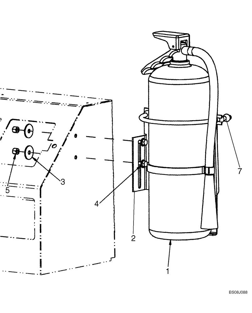 Схема запчастей Case 721E - (09-90) - FIRE EXTINGUISHER (09) - CHASSIS