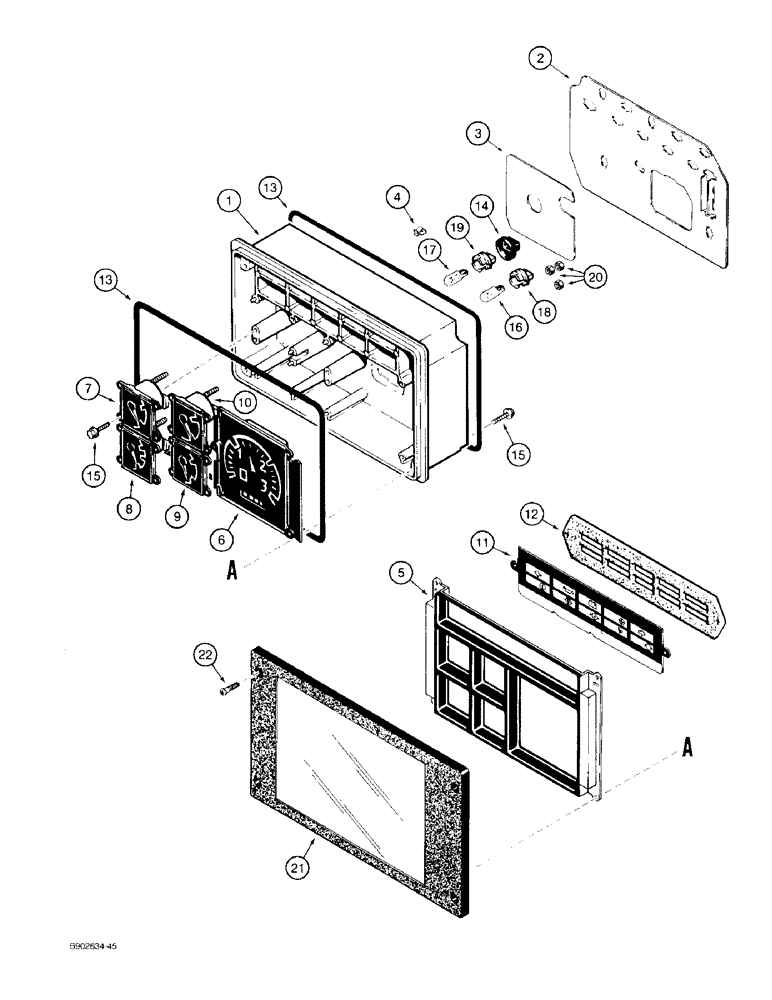 Схема запчастей Case 580SK - (4-32) - INSTRUMENT CLUSTER (04) - ELECTRICAL SYSTEMS