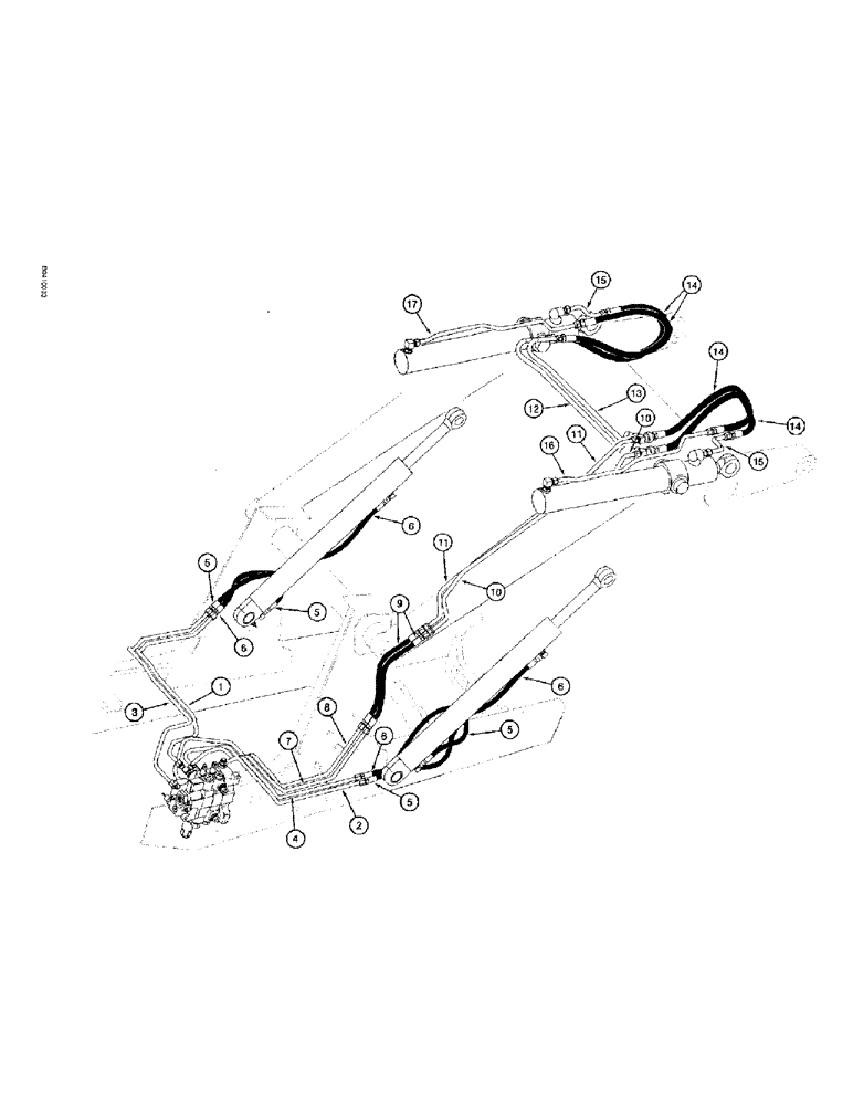 Схема запчастей Case 590SL - (1-14) - PICTORIAL INDEX, LOADER HYDRAULICS, LIFT AND BUCKET CYLINDERS (00) - PICTORIAL INDEX