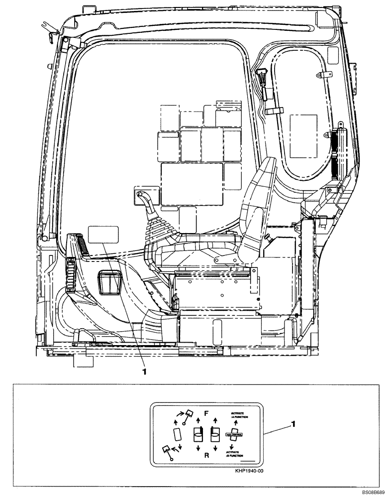 Схема запчастей Case CX80 - (09-40) - DECAL - FOOT CONTROL - OPTIONAL (09) - CHASSIS