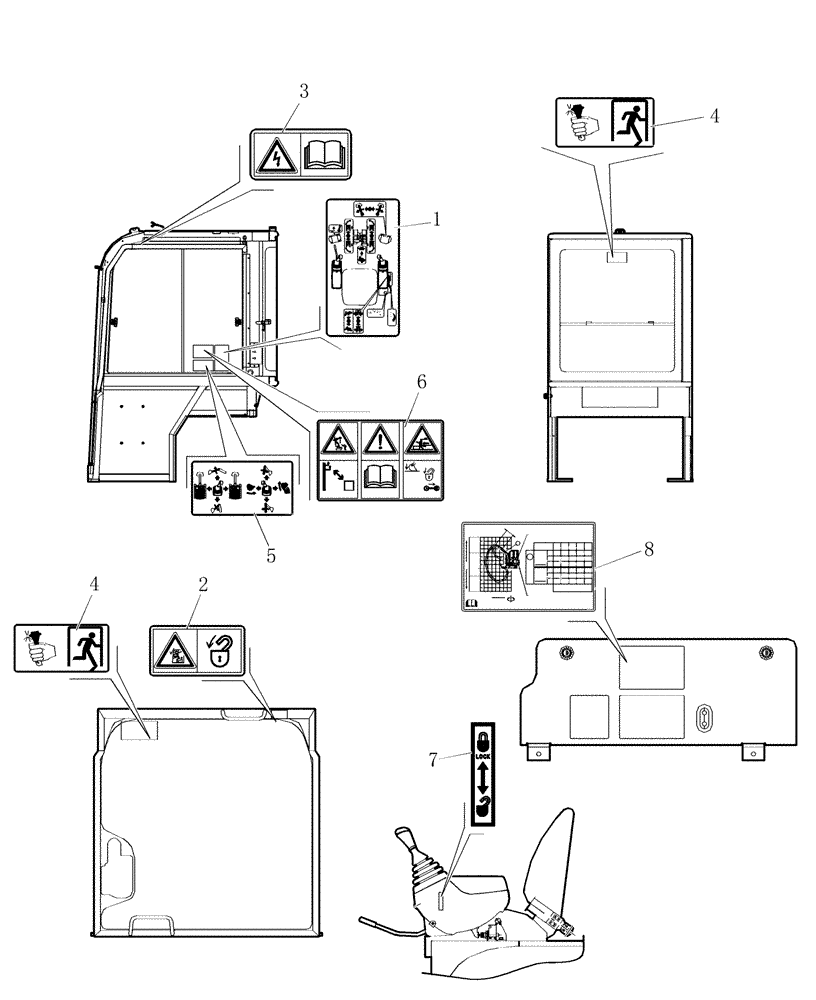 Схема запчастей Case CX16B - (4.520[04]) - DECALS - CAB (90) - PLATFORM, CAB, BODYWORK AND DECALS