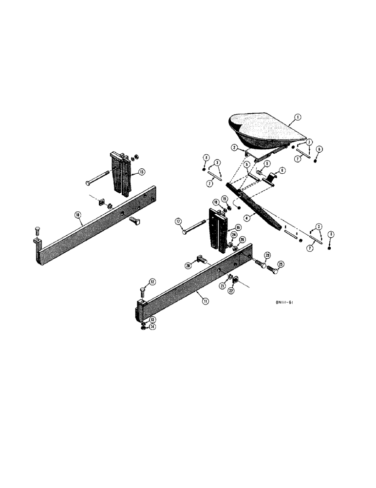 Схема запчастей Case 22 - (14) - TRACTOR MODIFICATION PARTS, BEFORE BACKHOE SERIAL NO. 4065701 