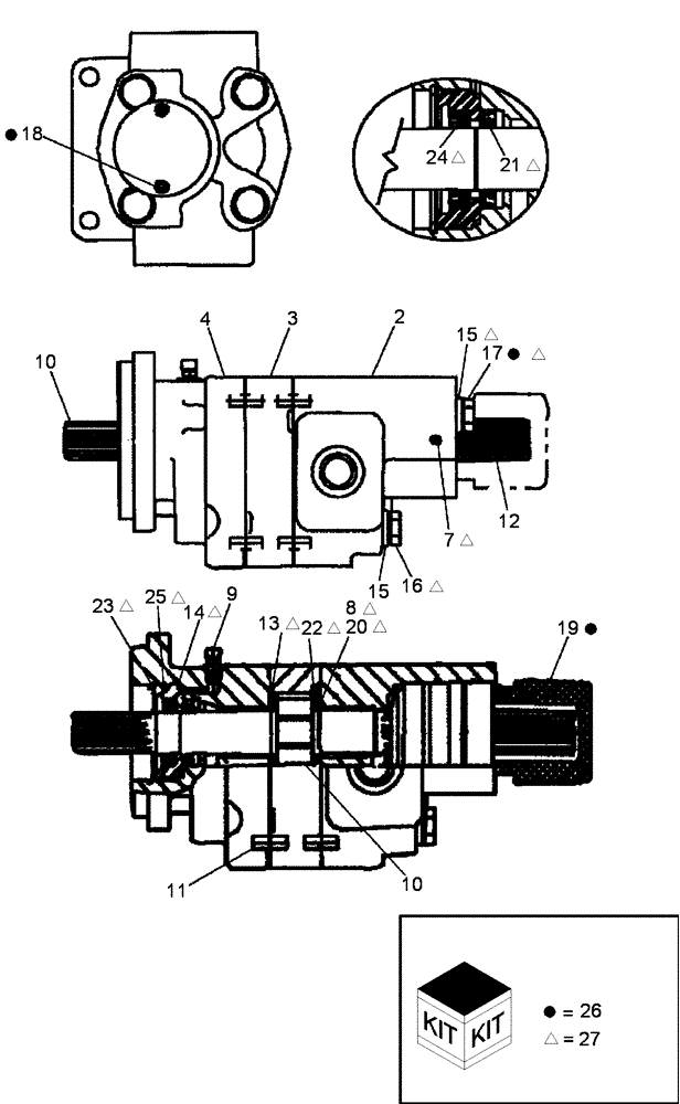 Схема запчастей Case 650L - (35.304.01) - PUMP, HYDRAULIC - MODELS WITH PTO (35) - HYDRAULIC SYSTEMS