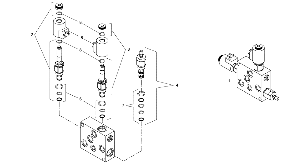 Схема запчастей Case 340 - (47HB000001[001]) - PARKING BRAKE VALVE (89500408916) (33) - BRAKES & CONTROLS