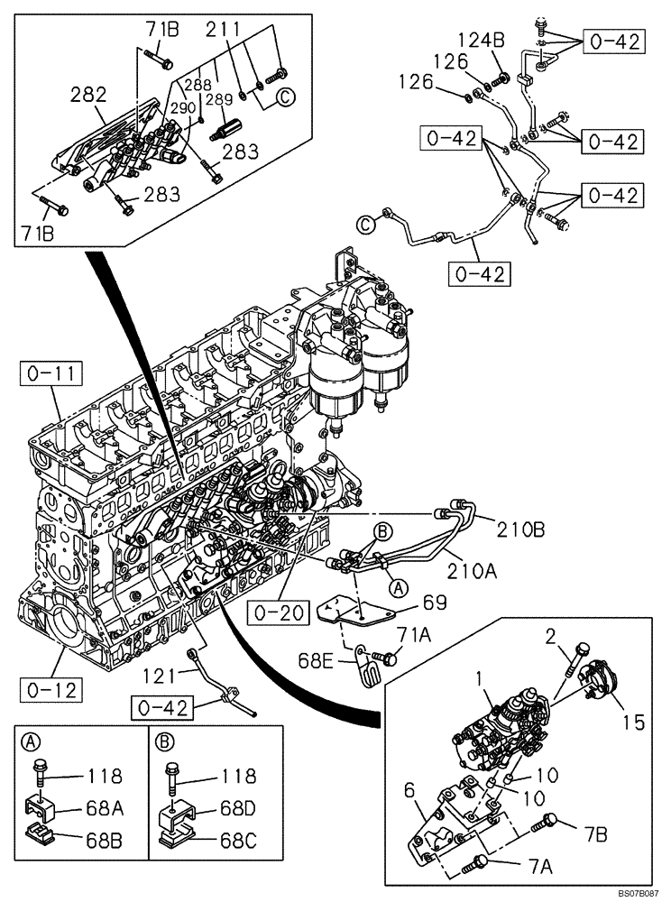 Схема запчастей Case CX460 - (03-03) - FUEL INJECTION PUMP (03) - FUEL SYSTEM