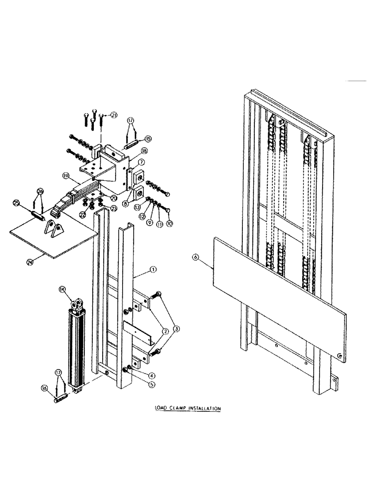 Схема запчастей Case M3B - (126) - LOAD CLAMP INSTALLATION 