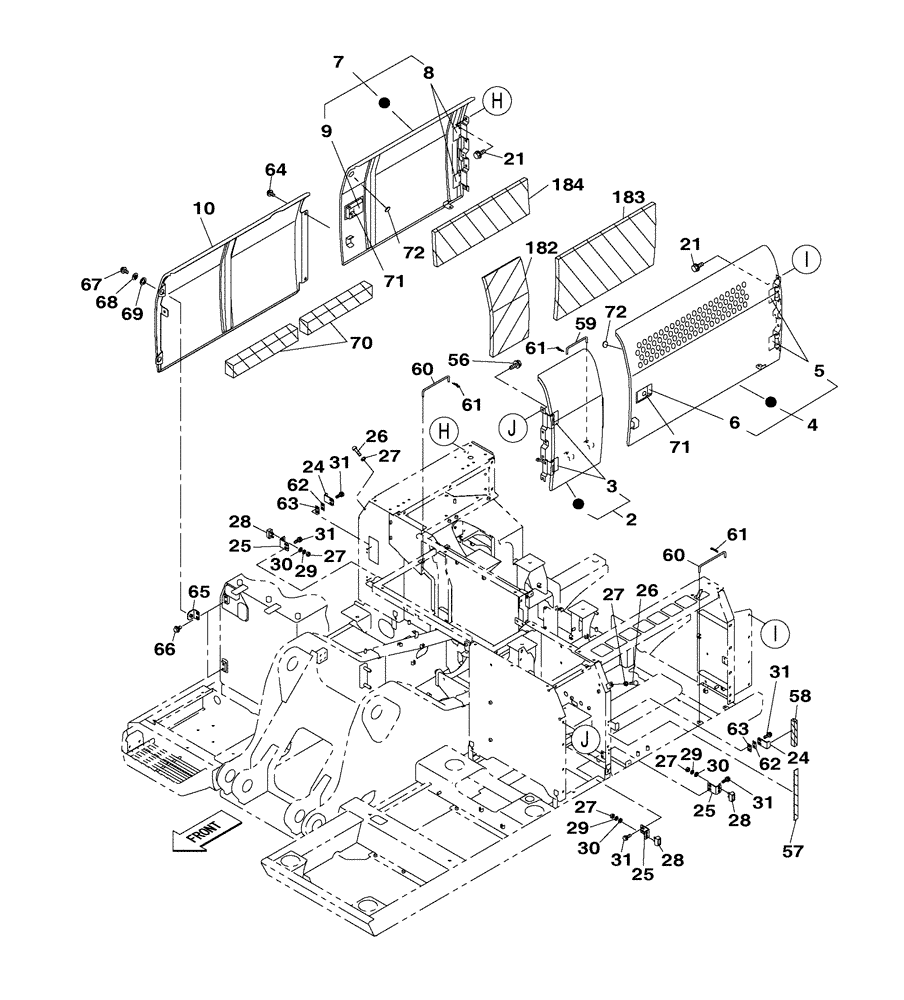 Схема запчастей Case CX250C - (09-006[00]) - COWLING - ACCESS DOOR (09) - CHASSIS/ATTACHMENTS