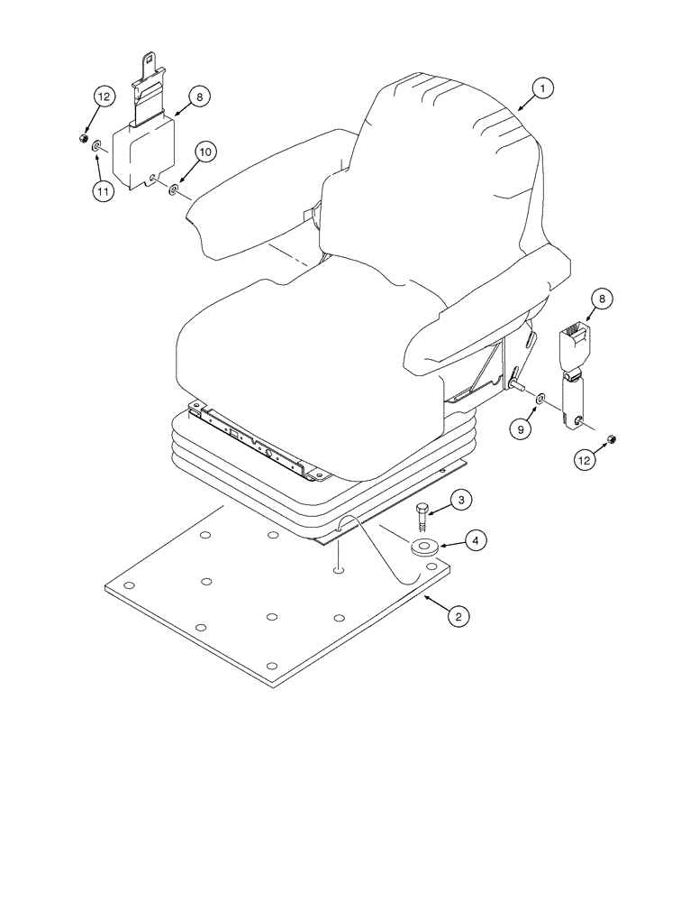 Схема запчастей Case 865 AWD - (09-108[01]) - SEAT - MOUNTING (09) - CHASSIS