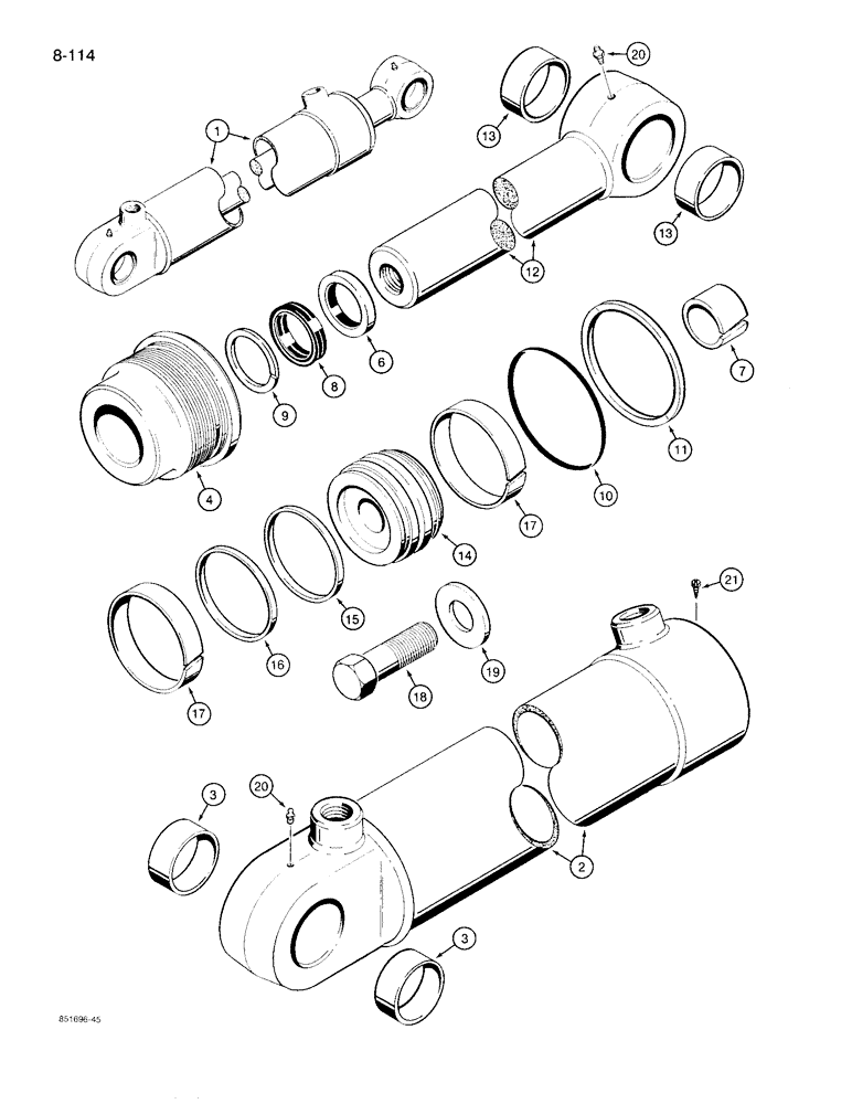 Схема запчастей Case 780D - (8-114) - BACKHOE DIPPER CYLINDER (08) - HYDRAULICS