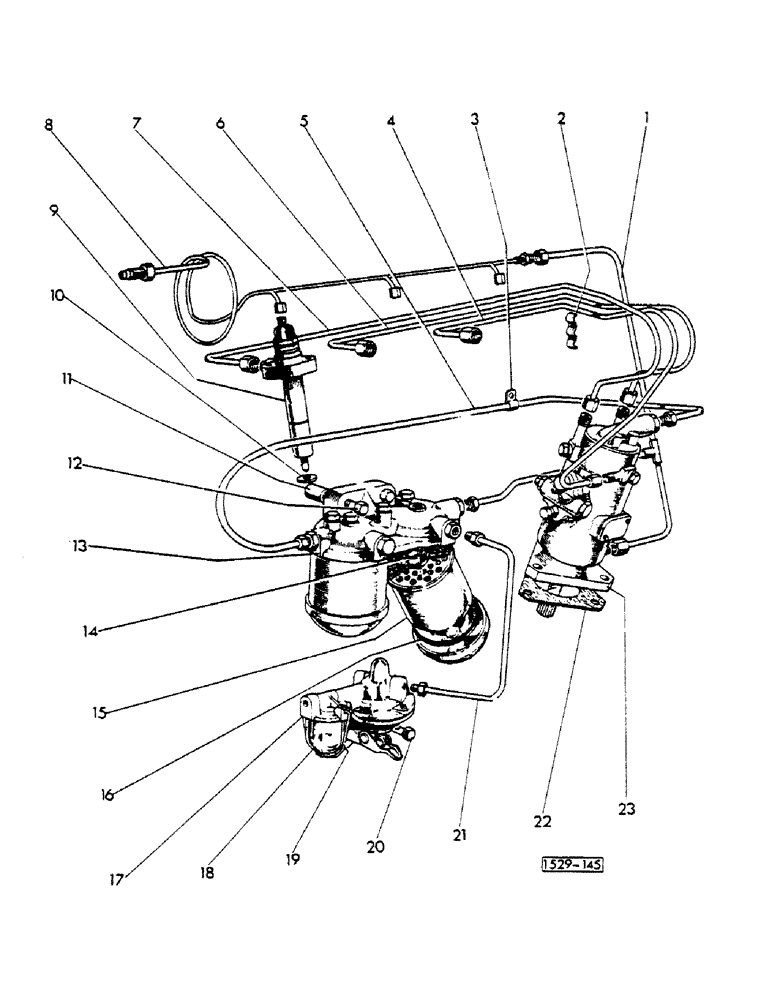 Схема запчастей Case 1529 - (058) - INJECTION PUMP AND FUEL SYSTEM (10) - ENGINE