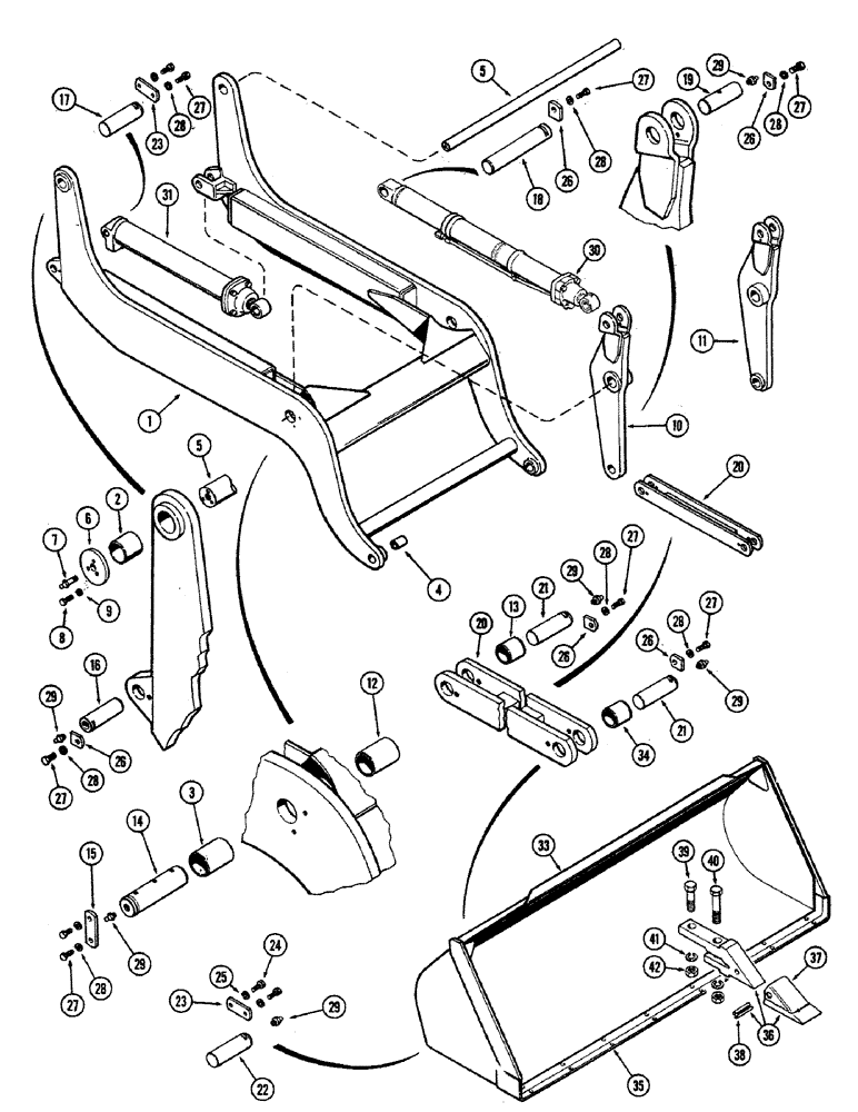 Схема запчастей Case 680CK - (128) - LIFT ARM AND ATTACHING PARTS 