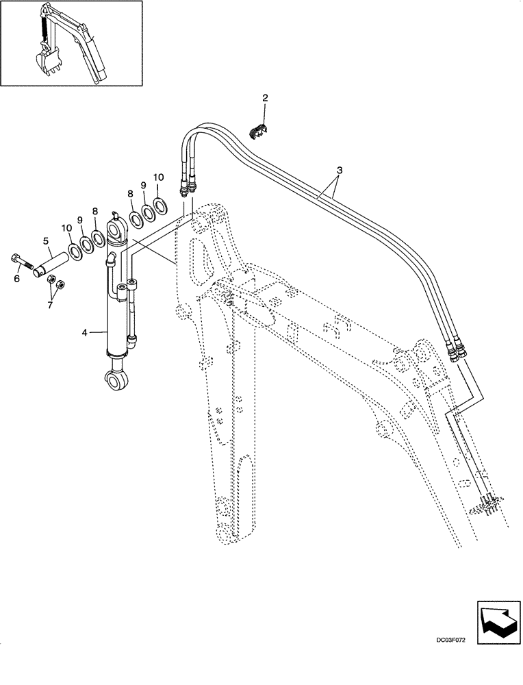 Схема запчастей Case CX14 - (08-13[00]) - HYDRAULIC LINES - ARM (08) - HYDRAULICS