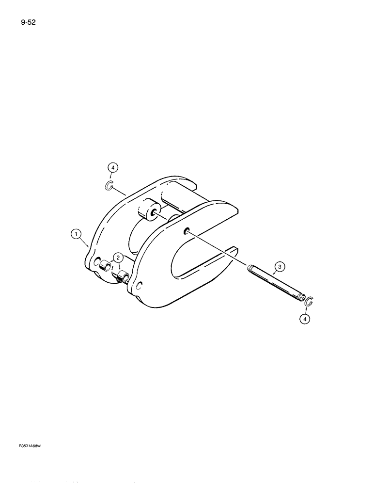 Схема запчастей Case 780D - (9-052) - CONCRETE BREAKER FORK (09) - CHASSIS/ATTACHMENTS