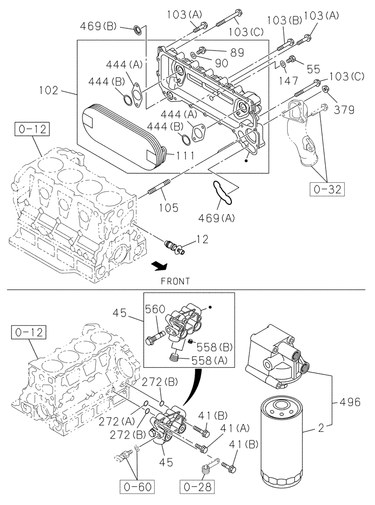 Схема запчастей Case CX235C SR - (10.408.01) - OIL COOLER - ENGINE (10) - ENGINE