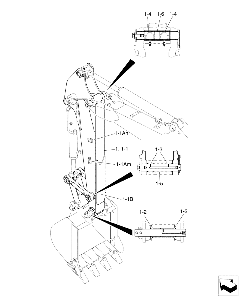 Схема запчастей Case CX36B - (03-015[01]) - ARM ASSY (84) - BOOMS, DIPPERS & BUCKETS