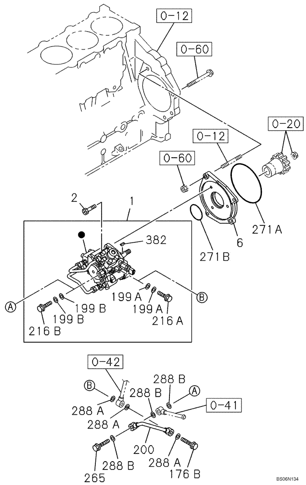 Схема запчастей Case CX290B - (03-04) - FUEL INJECTION PUMP (03) - FUEL SYSTEM