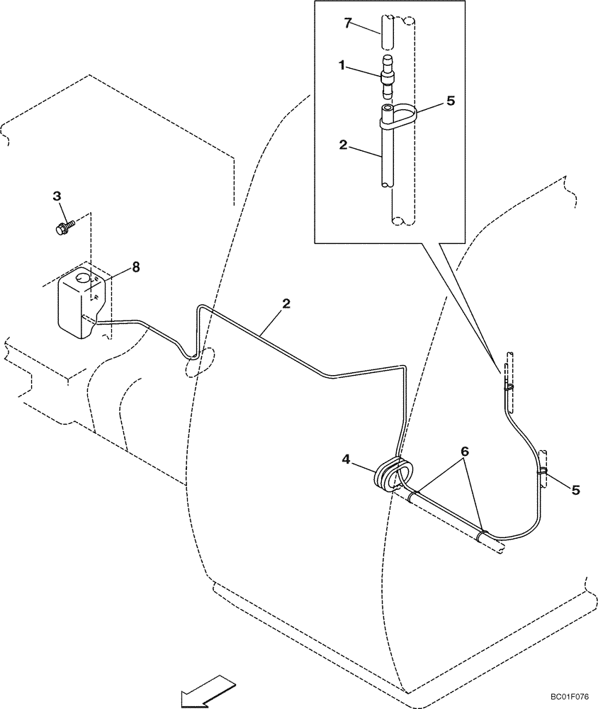 Схема запчастей Case CX460 - (04-14) - WINDSHIELD WASHER (04) - ELECTRICAL SYSTEMS