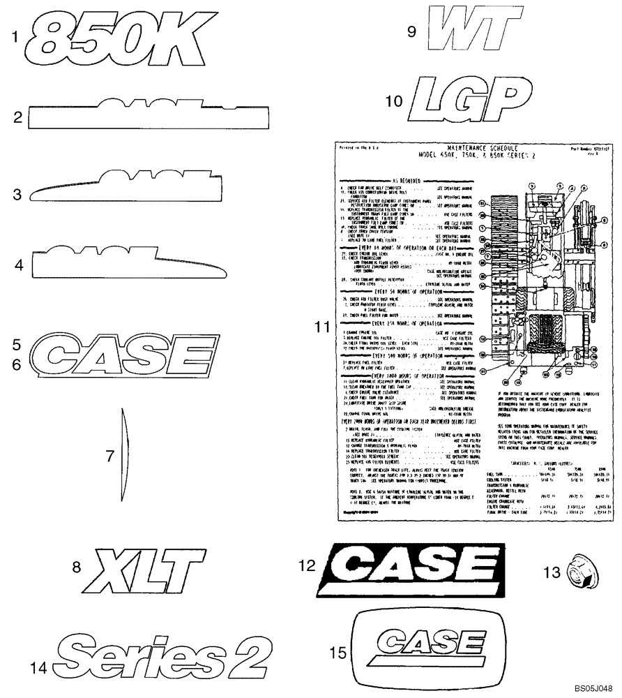 Схема запчастей Case 850K - (09-50) - DECALS - LATIN AMERICAN SPANISH (09) - CHASSIS/ATTACHMENTS