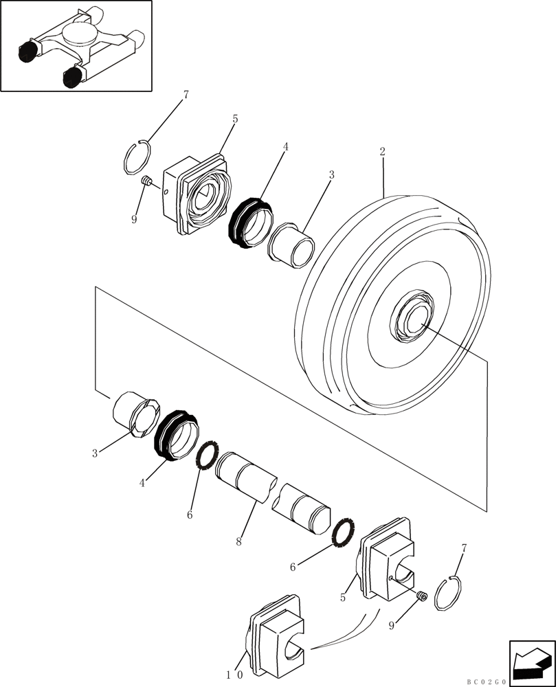 Схема запчастей Case CX210 - (05-05) - TRACK - IDLER (11) - TRACKS/STEERING