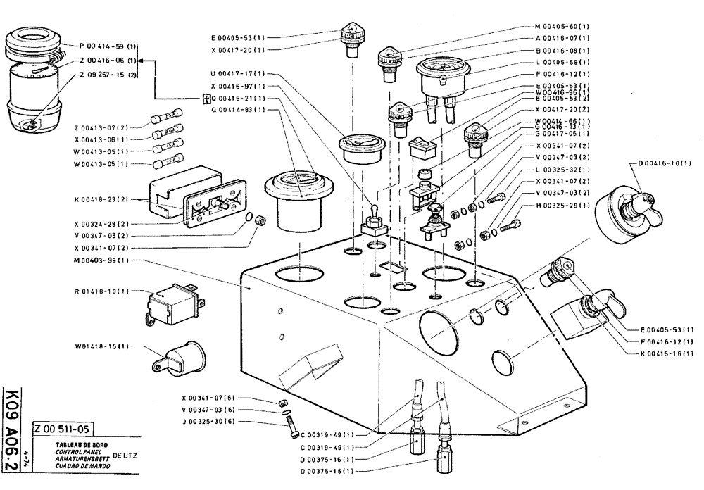 Схема запчастей Case TY45 - (K09 A06.2) - CONTROL PANEL - DEUTZ (06) - ELECTRICAL SYSTEMS