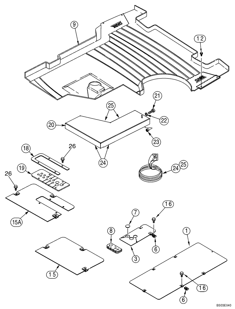 Схема запчастей Case 570MXT - (09-27) - PLATES, FLOOR - FLOORMATS (09) - CHASSIS/ATTACHMENTS